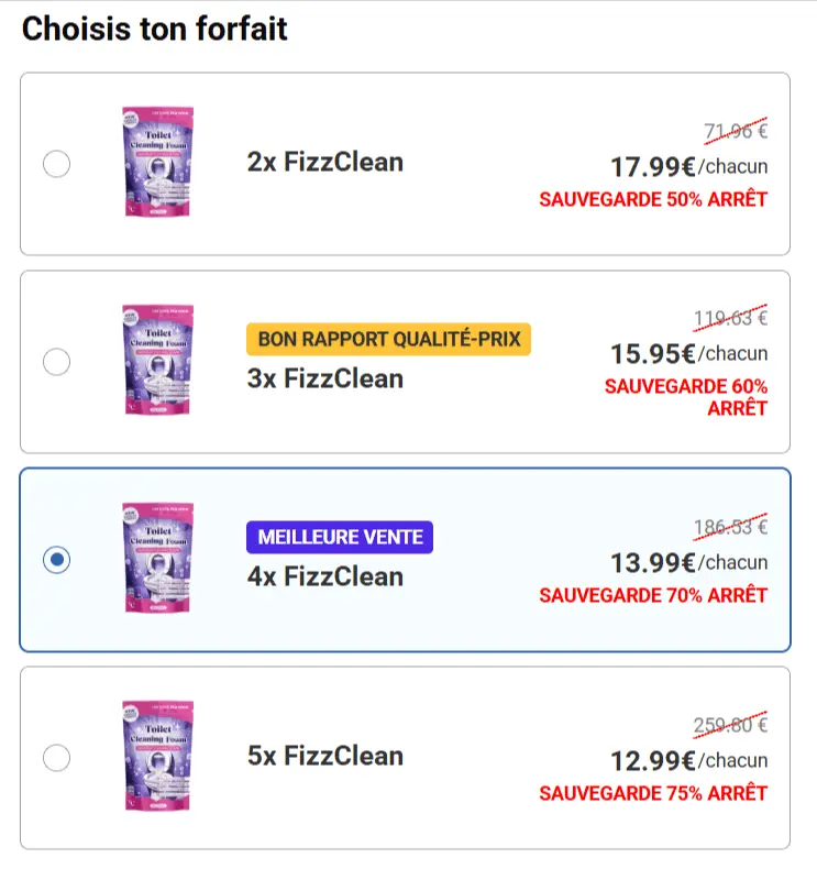 fizzclean Meilleure offre groupée au meilleur prix